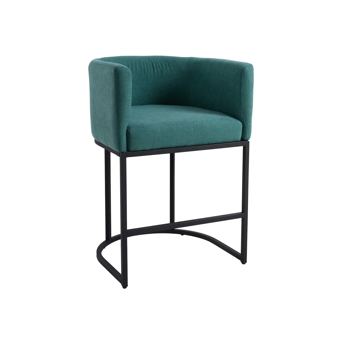 Set of 2 Low Back Upholstered Bar Stools - Green – image 1