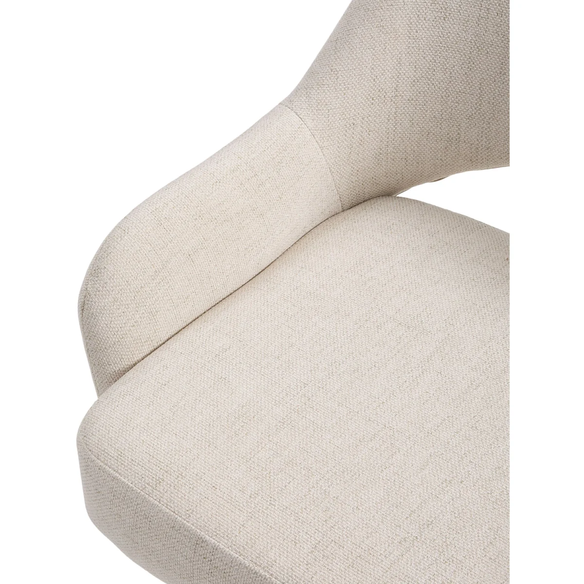 Set of 2 Swivel Chenille Upholstered Bar Stools Wooden Legs - Beige – image 4