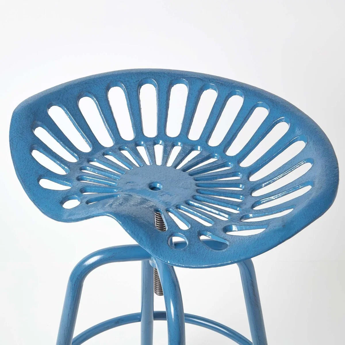Vintage Style Metal Adjustable Tractor Seat Bar Stool - Blue – image 2