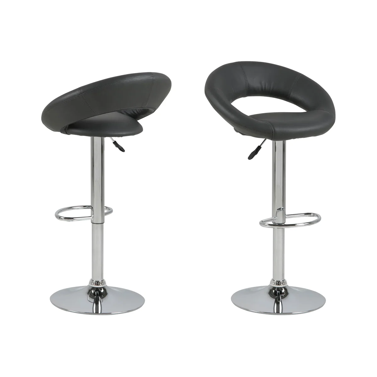 Plump Swivel Bar Stool Open Back - Black – image 1