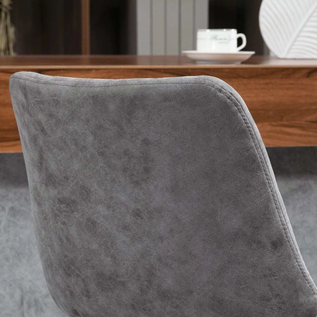 Doneha Faux Leather Grey Adjustable Breakfast Bar Chairs Set Of 2 With Upholstered Seats – image 10