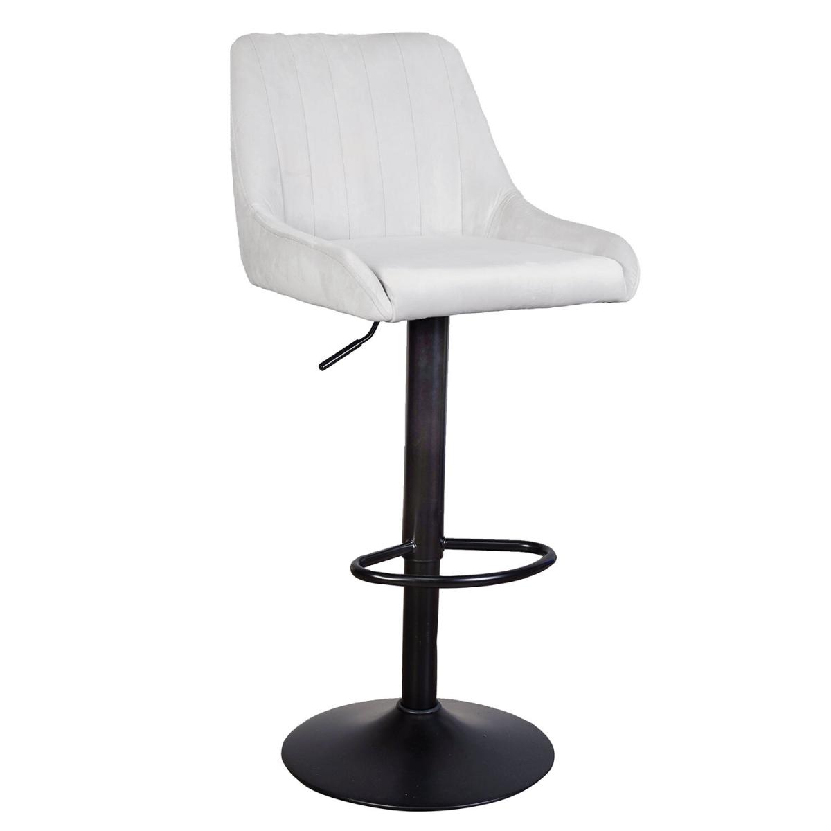 Alexis Velvet Bar Stool - Black / Grey – image 2