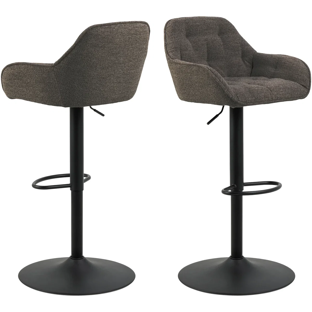 Brooke Swivel Bar Stool Height Adjustable Function Set of 2 - Taupe – image 2