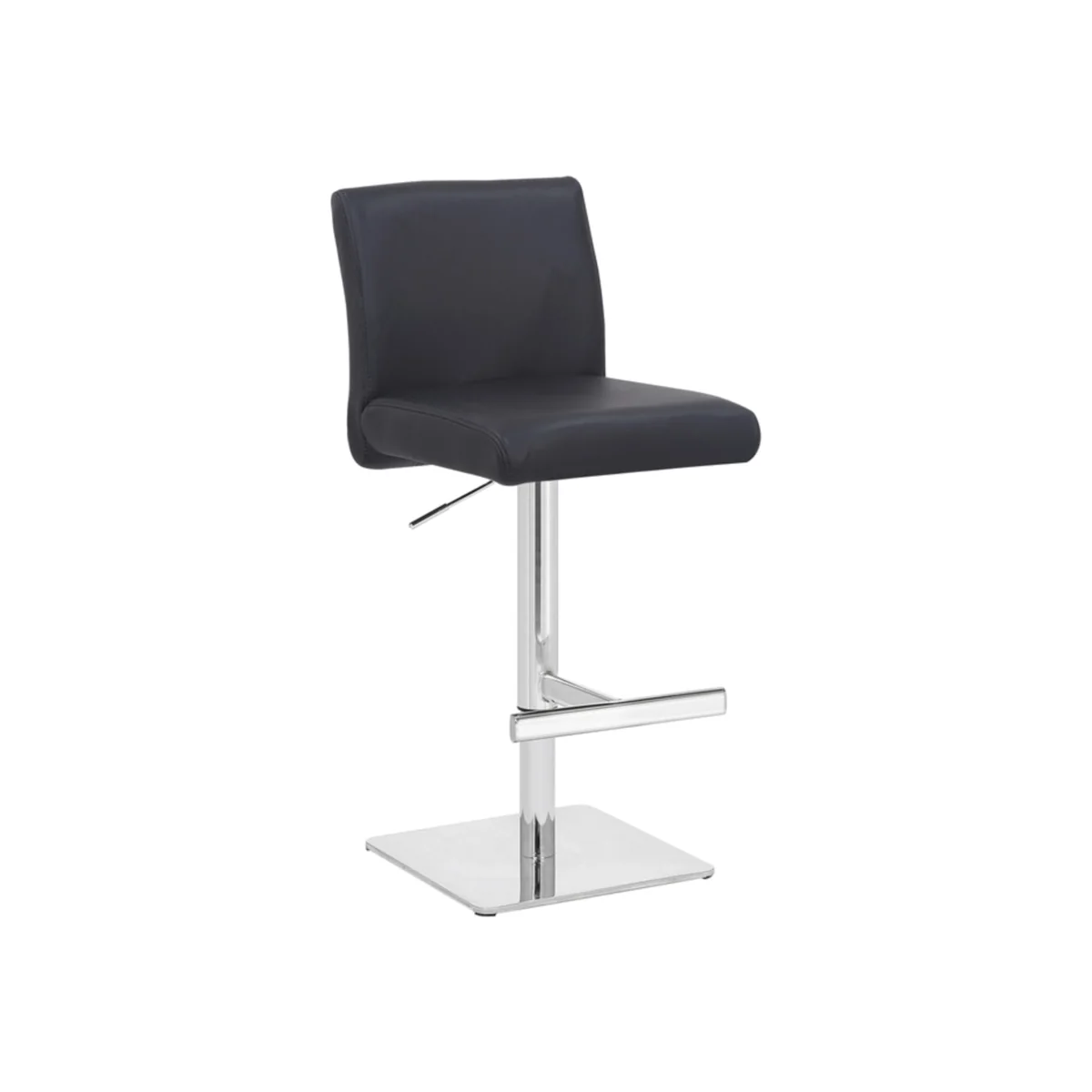 Snella Deluxe Breakfast Bar Stool, Height Adjustable Swivel Gas Lift - Black