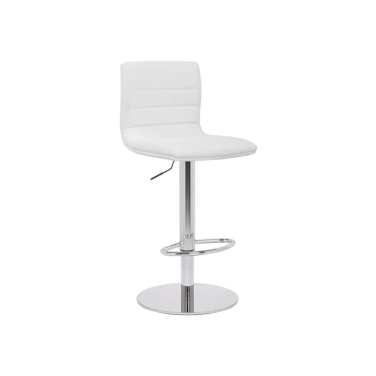 Deluxe Aldo White Bar Stool - Height Adjustable Swivel Breakfast Barstool - White