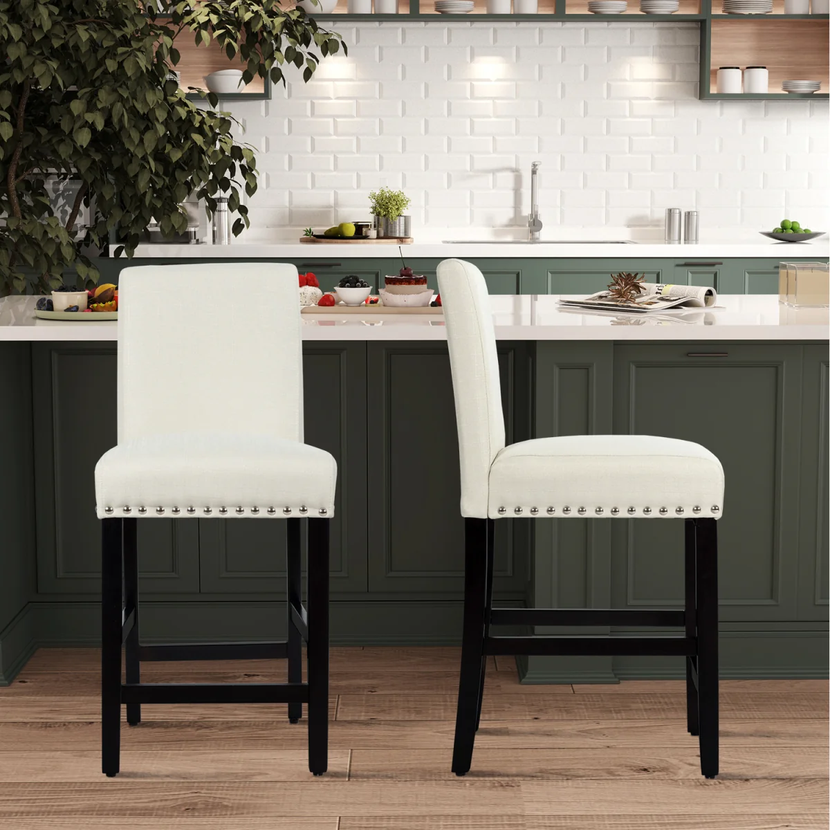 2 Pack Low Back Counter Bar Stools – image 2