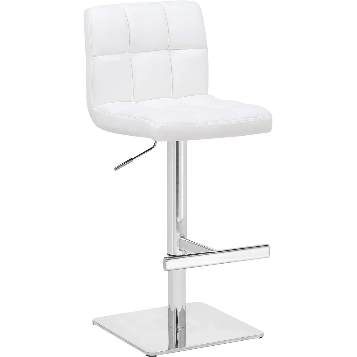 Allegro Deluxe Kitchen Bar Stool, Adjustable Swivel, Chrome Footrest & Weighted Base, White - Sage Green – image 2