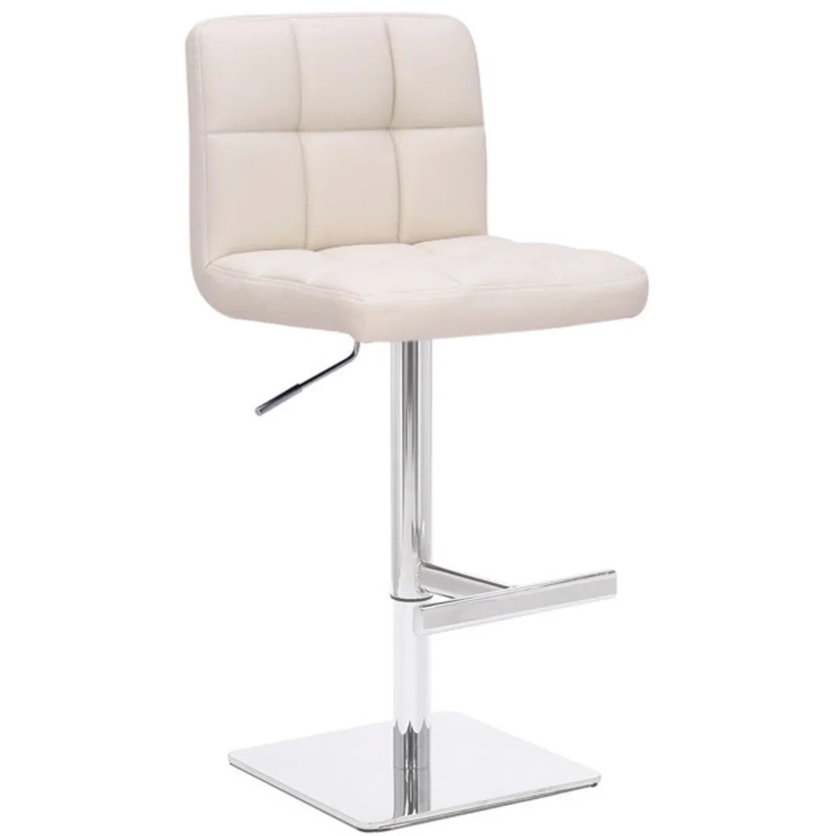 Allegro Deluxe Kitchen Bar Stool, Adjustable Swivel, Chrome Footrest & Weighted Base, White - Sage Green – image 13