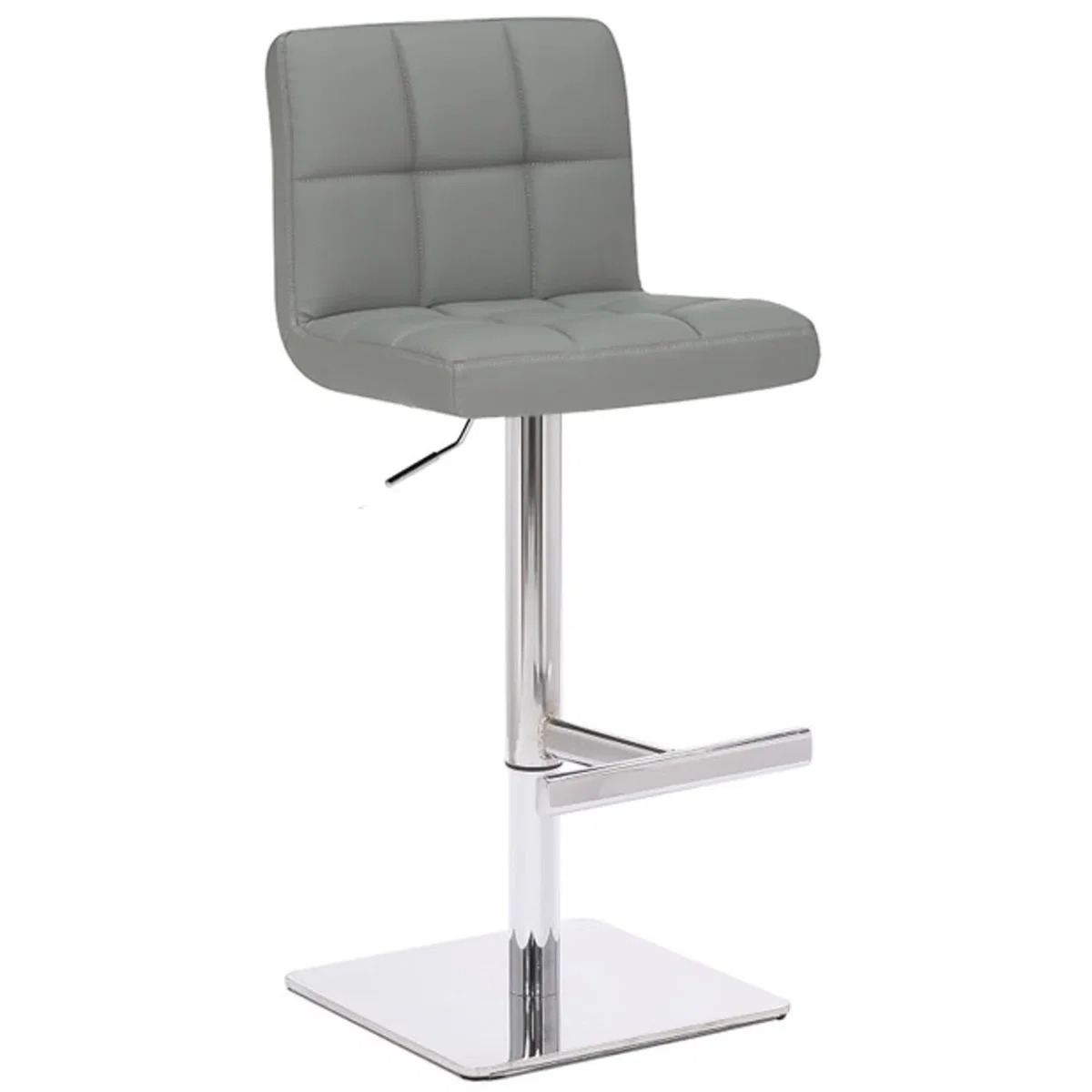 Allegro Deluxe Kitchen Bar Stool, Adjustable Swivel, Chrome Footrest & Weighted Base, White - Sage Green – image 15