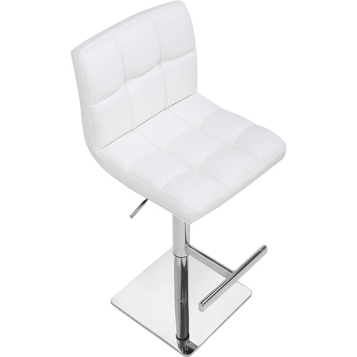 Allegro Deluxe Kitchen Bar Stool, Adjustable Swivel, Chrome Footrest & Weighted Base, White - Sage Green – image 3
