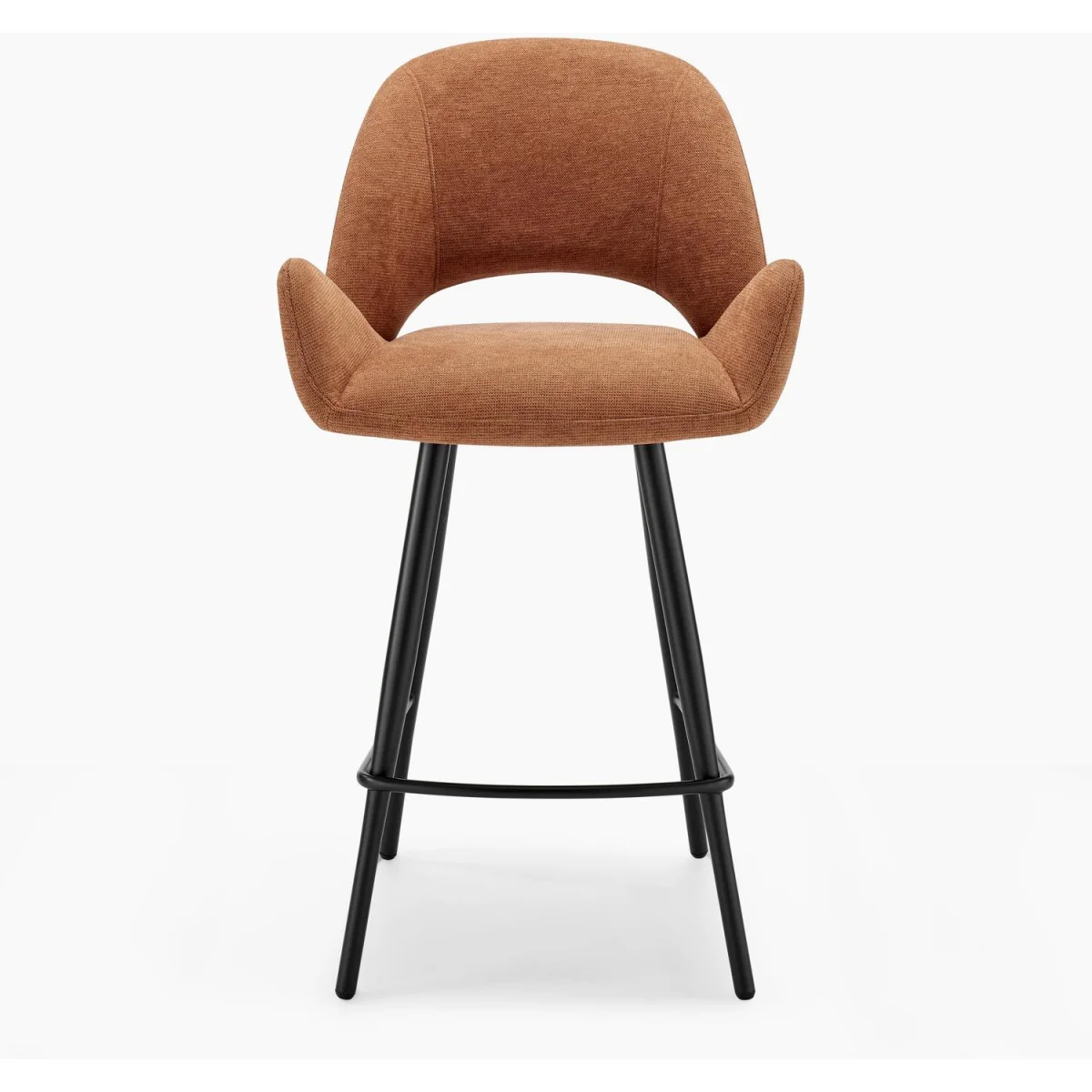 2x Layla Terracotta Orange Fabric Bar Chairs - Terracotta – image 4