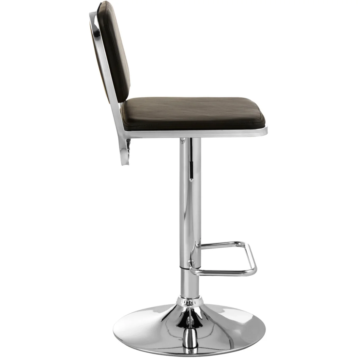 Stockholm Black Seat And Chrome Base Bar Stool - Silver – image 4