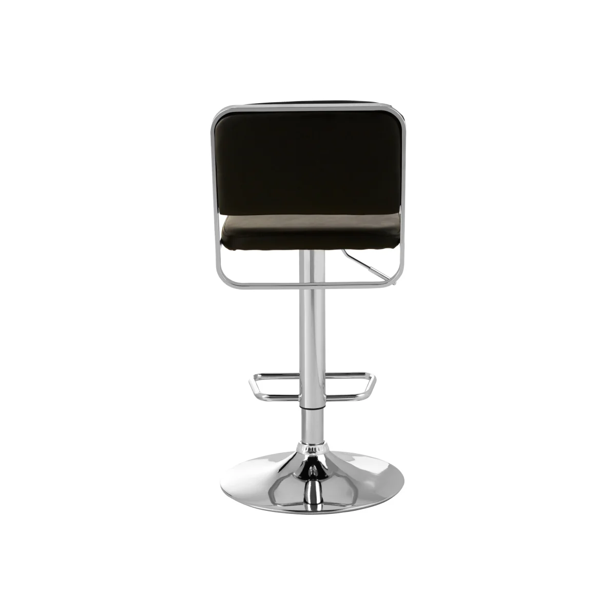 Stockholm Black Seat And Chrome Base Bar Stool - Silver – image 1