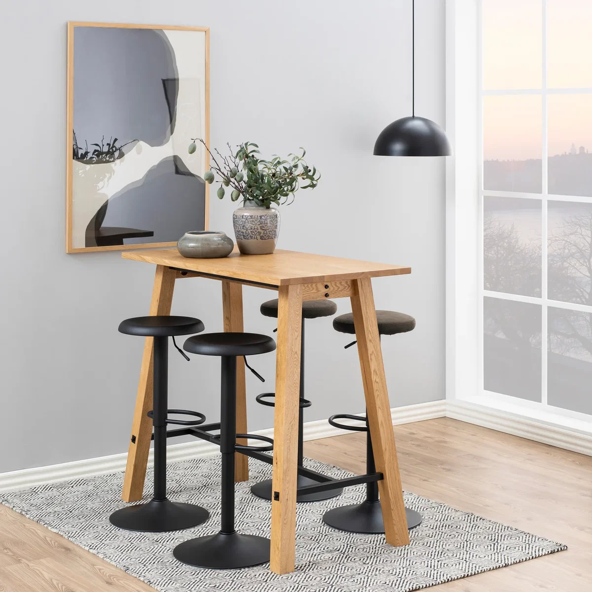 Finch Black Bar Stool without Back Set of 2 - Black – image 4