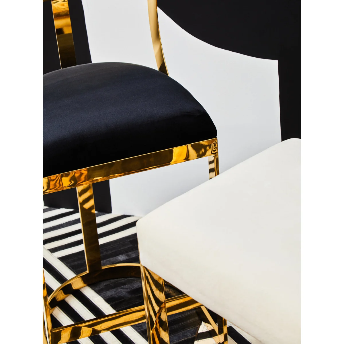 Azalea Black Velvet Bar Stool - Gold – image 2