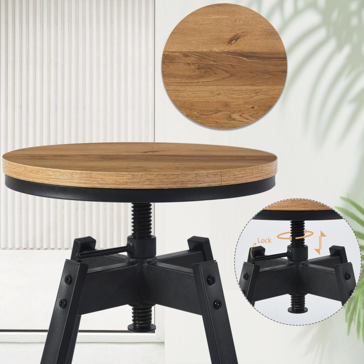 Notus Set of 2 Industrial Counter Coffee Barstools - Brown – image 6