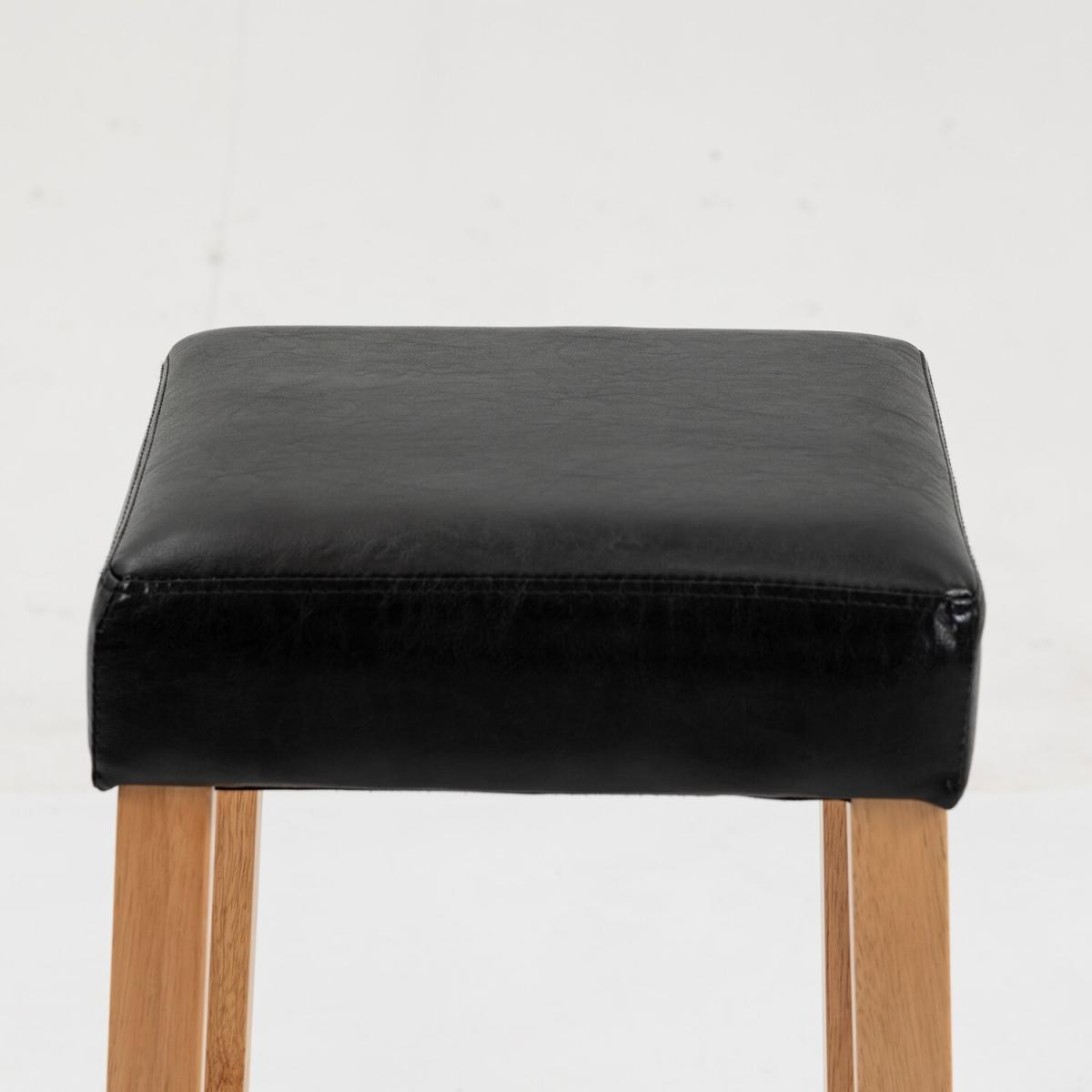 Emilia Vegan Leather Bar Stools - Pair of 2 - Black – image 6