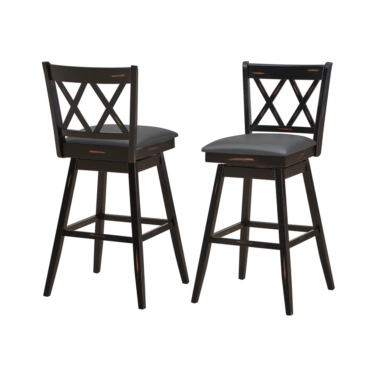 2 Pack 29in Swivel Pub Bar Stools - Black – image 1