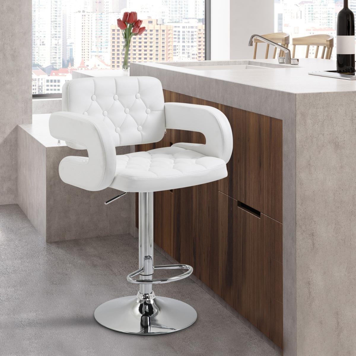 Height Adjustable Barstool with U shape Armrest - Black – image 13