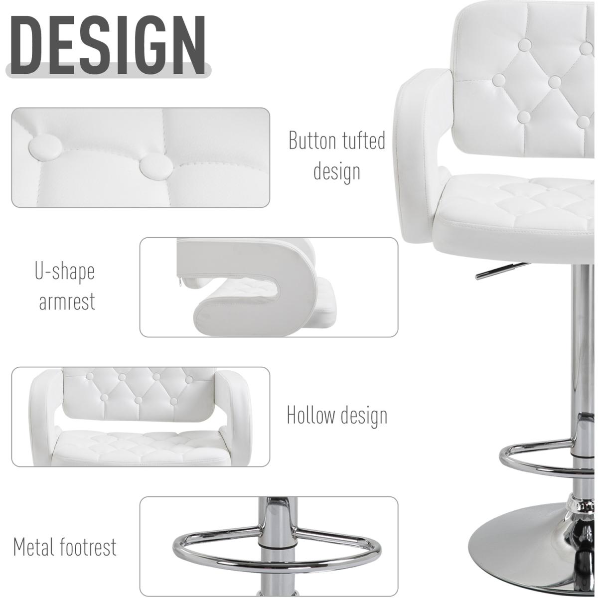 Height Adjustable Barstool with U shape Armrest - Black – image 15