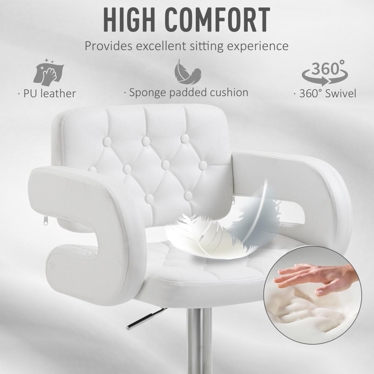 Height Adjustable Barstool with U shape Armrest - Black – image 16