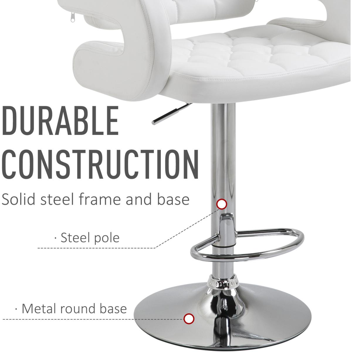 Height Adjustable Barstool with U shape Armrest - Black – image 17