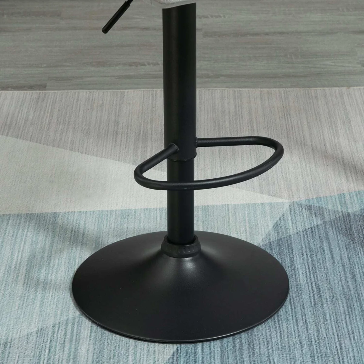 Cotodo Set of 2 Light Grey Upholstered Adjustable Swivel Bar Stools with Back Support – image 10