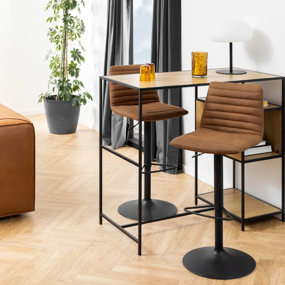 Kimmy Bar Stool Set of 2 - Brown – image 1