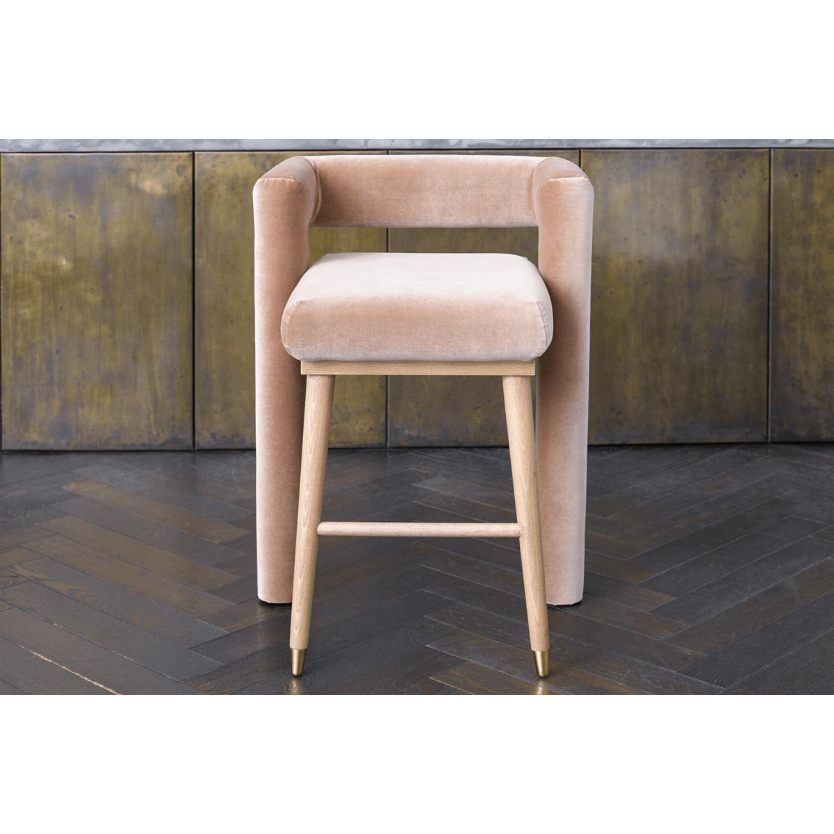 Fonda Bar Stool in Moonstone Speckled Chenille – image 3