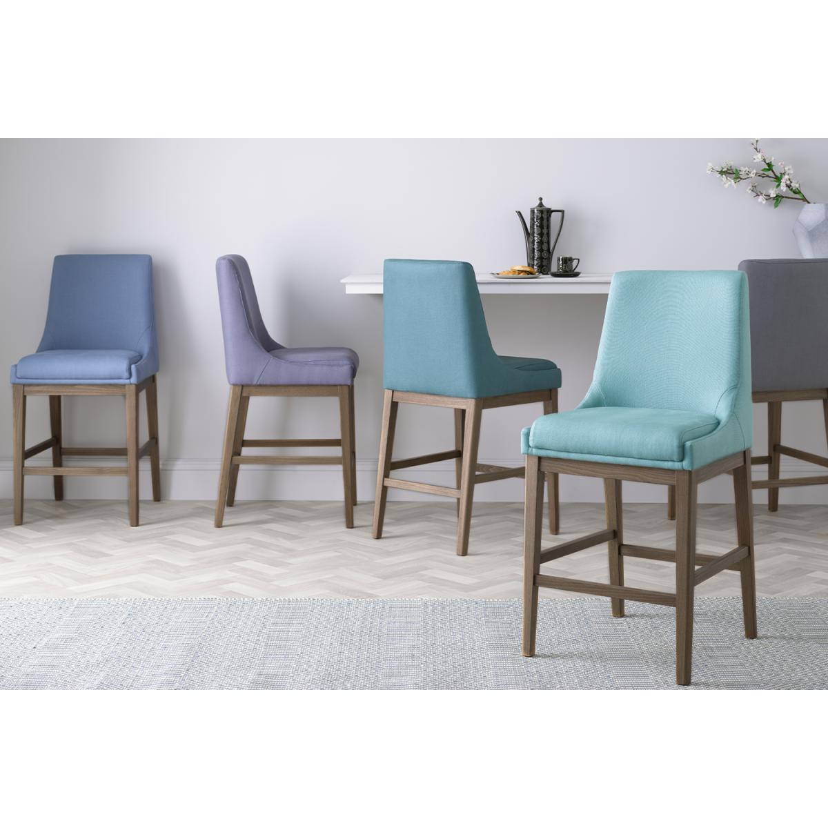 Basil Bar Stool in Liquorice Baylee Multi-Tone Viscose Linen – image 3