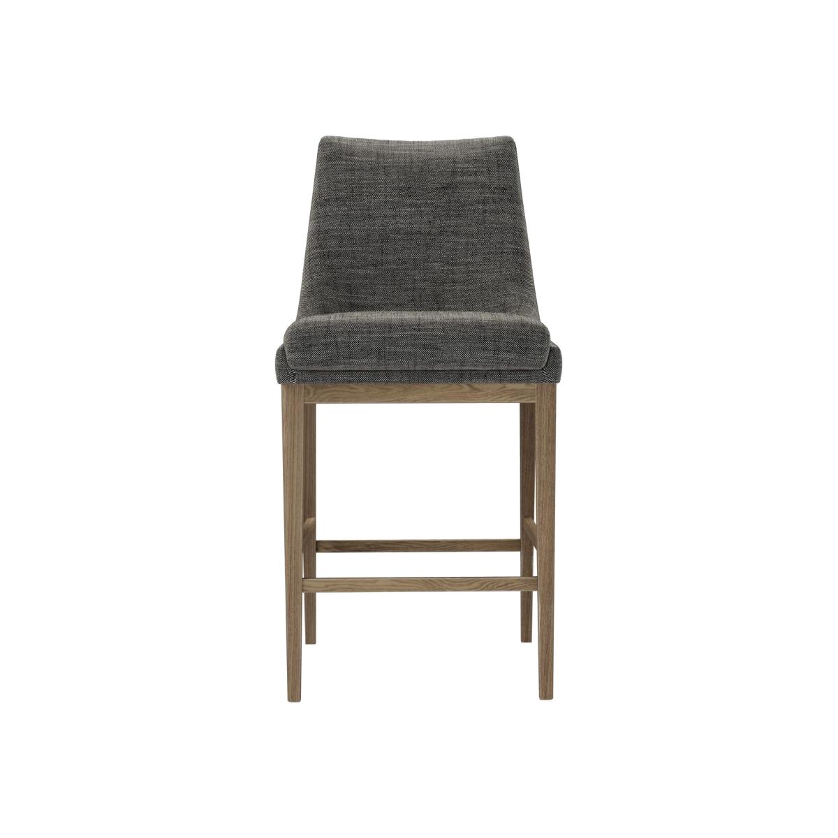 Basil Bar Stool in Liquorice Baylee Multi-Tone Viscose Linen – image 1
