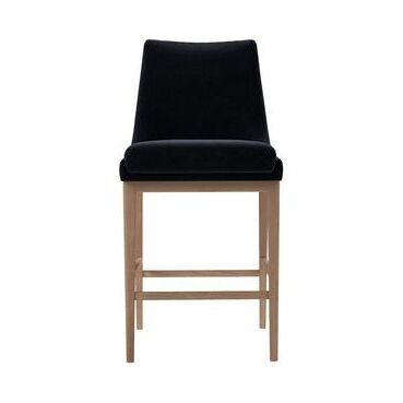 Basil Bar Stool in Pitch Smart Cotton – image 1