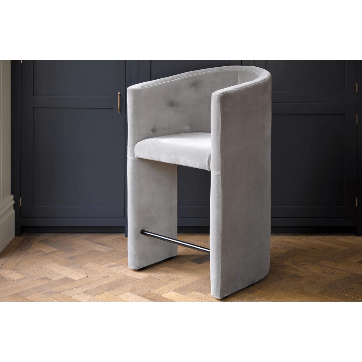 Coco Bar Stool in Moonstone Speckled Chenille – image 3