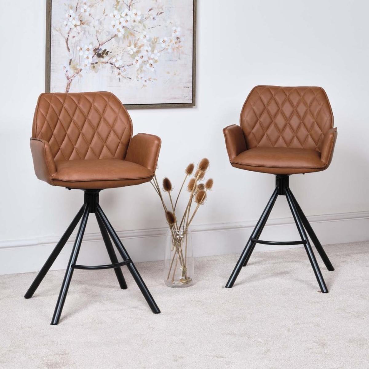 Twist Bar Stool - Tan Set of 2