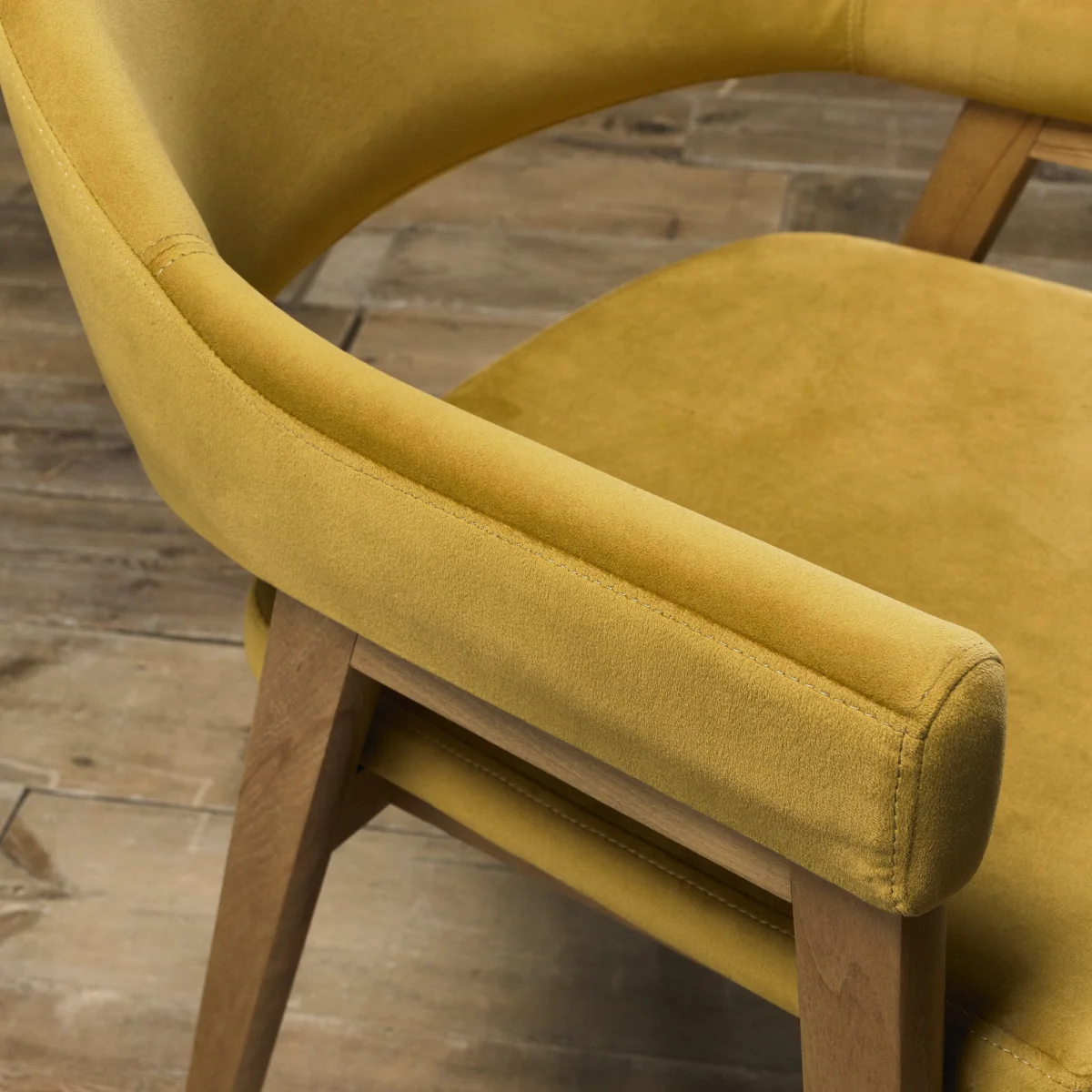 Highgate Rustic Oak Armchair, Yellow – image 2