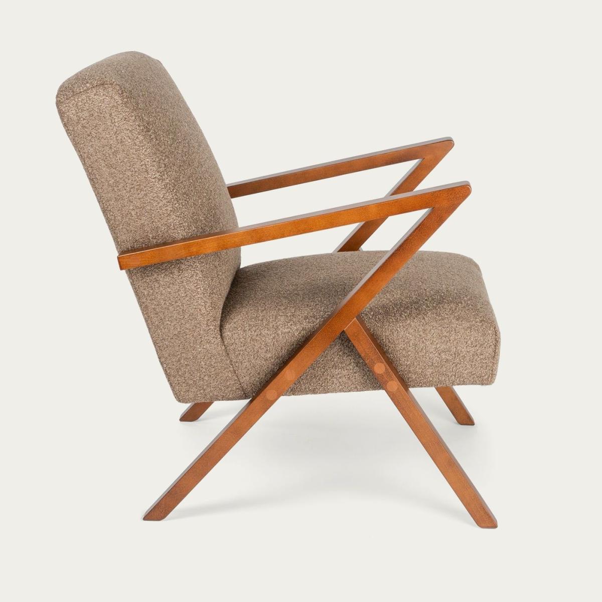 Light Brown Retrostar Chair Bouclé – Bombinate Exclusive