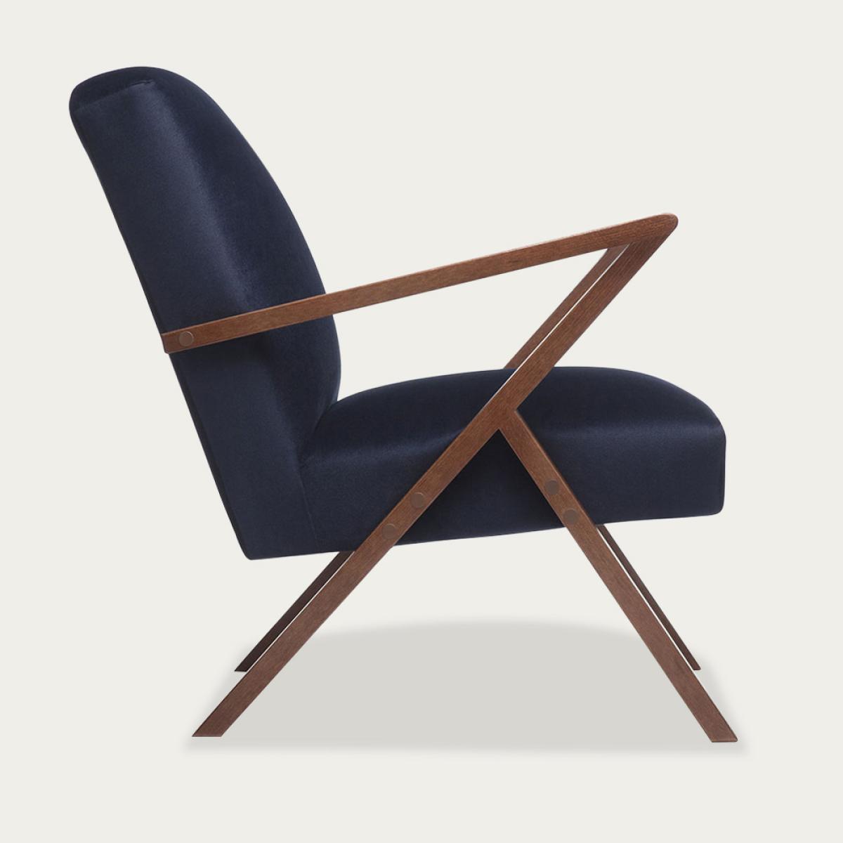 Navy Blue Retrostar Chair Velvet Line