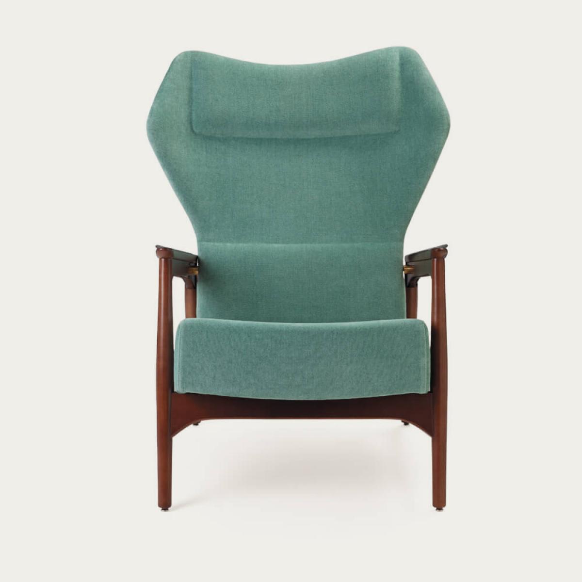 Light Blue/Ash Wood Capri Lounge Chair