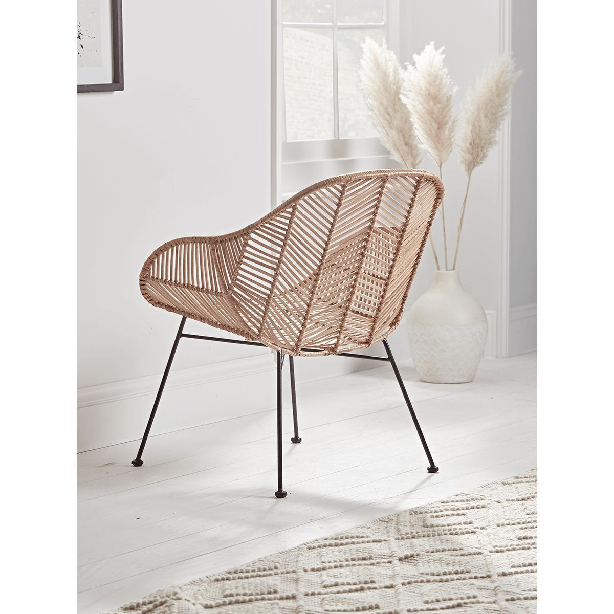 Chevron Flat Rattan Occasional Chair – image 2