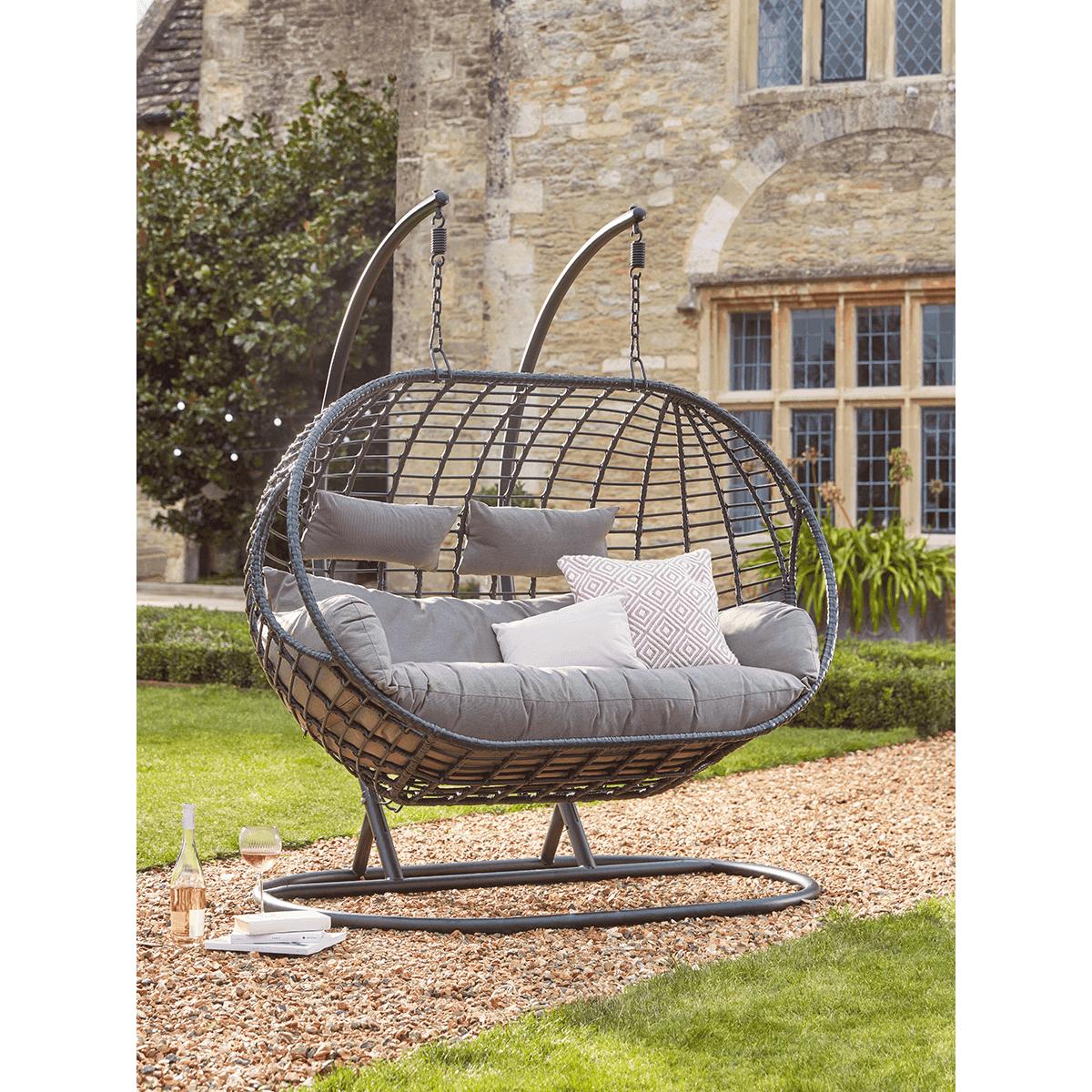 Indoor Outdoor Double Hanging Chair - Black – image 2