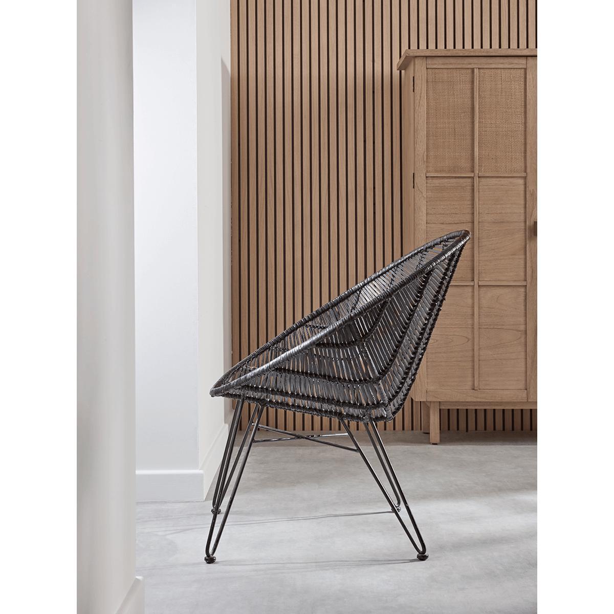 Flat Rattan Occasional Chair - Black – image 3