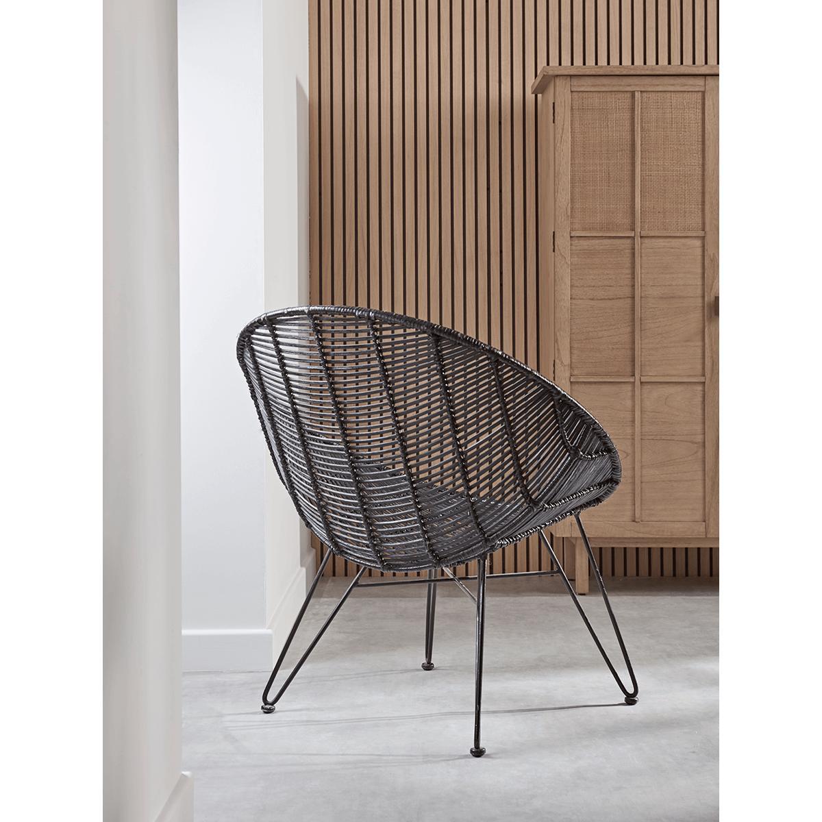 Flat Rattan Occasional Chair - Black – image 4