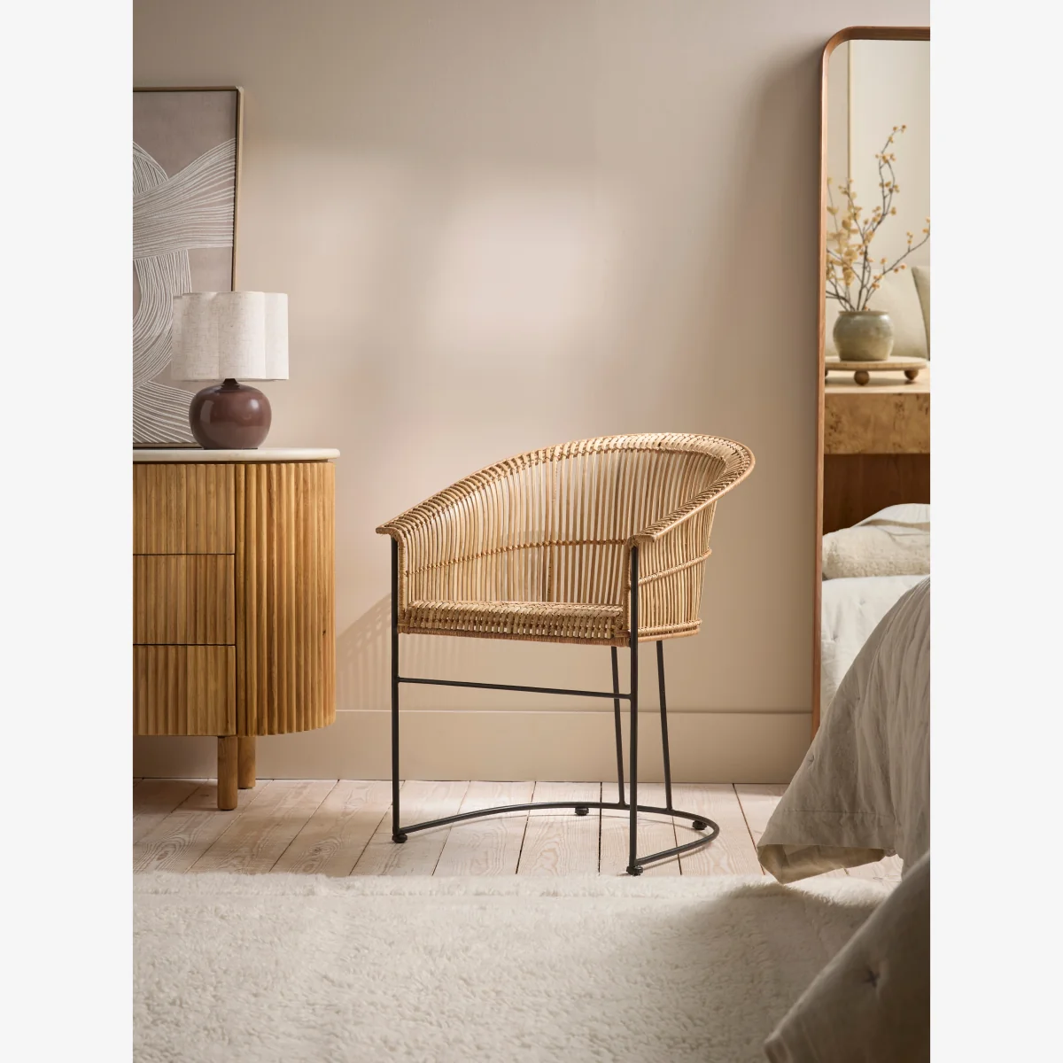 Flat Rattan Scoop Chair – image 1