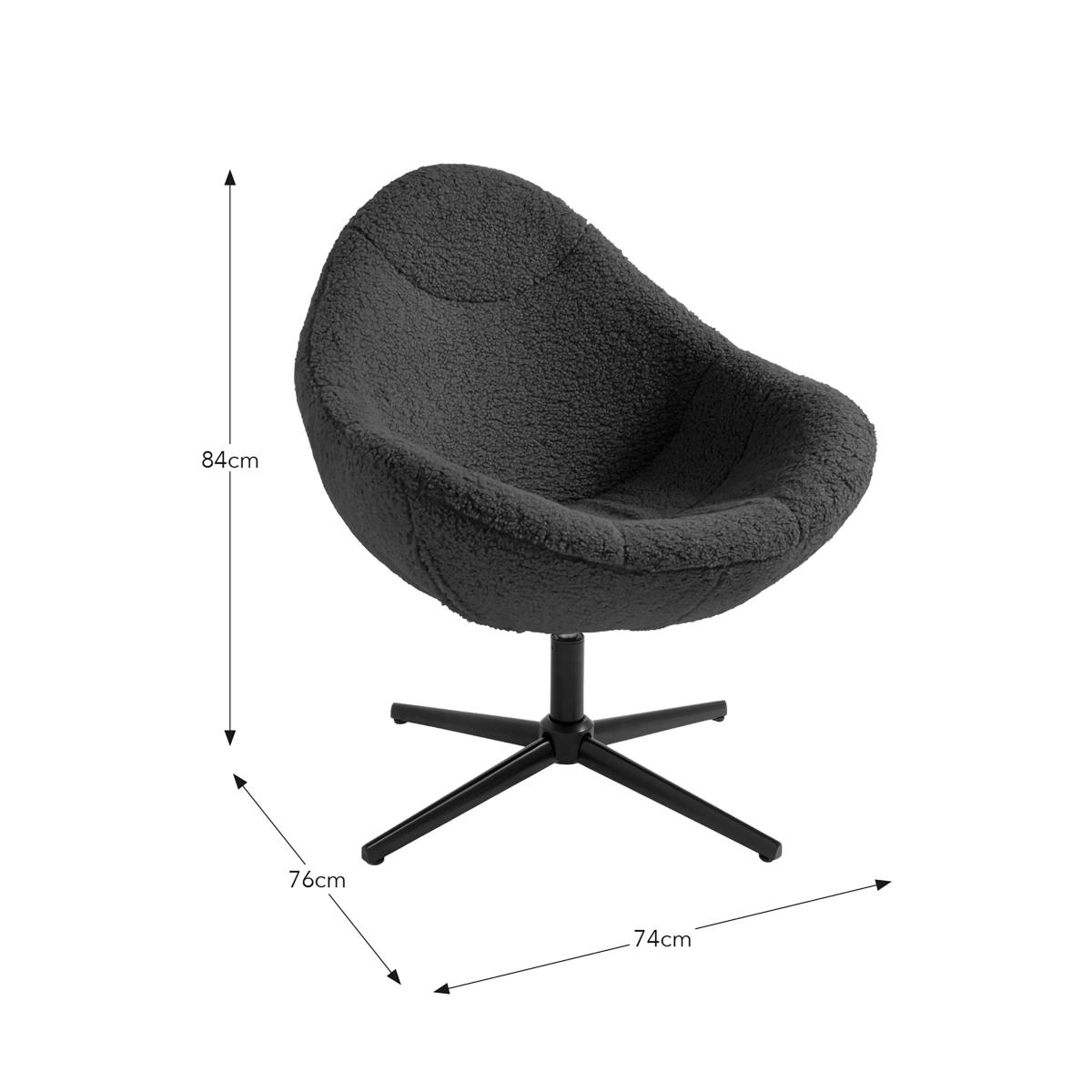 Cocoon Swivel Sherpa Egg Chair Olive (Green) – image 7