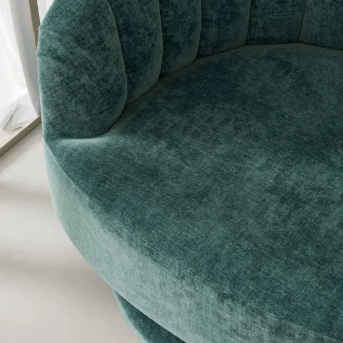 Elena Luxe Chenille Scalloped Swivel Chair – image 4