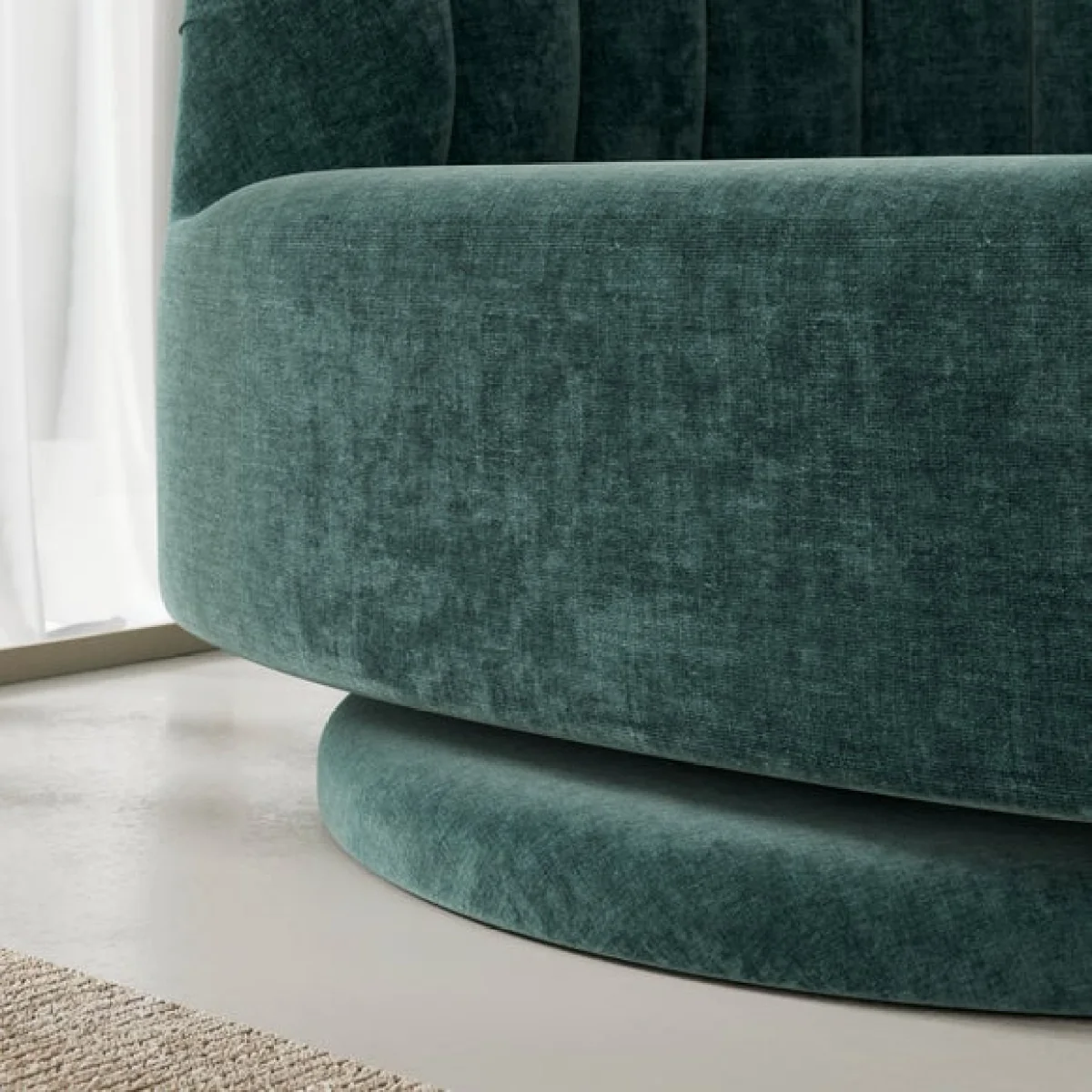 Elena Luxe Chenille Scalloped Swivel Chair – image 5