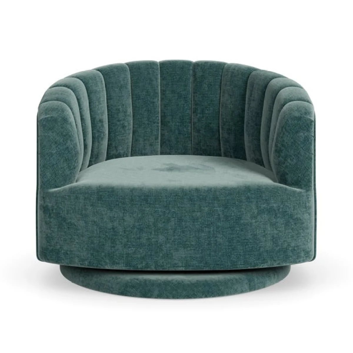 Elena Luxe Chenille Scalloped Swivel Chair – image 7