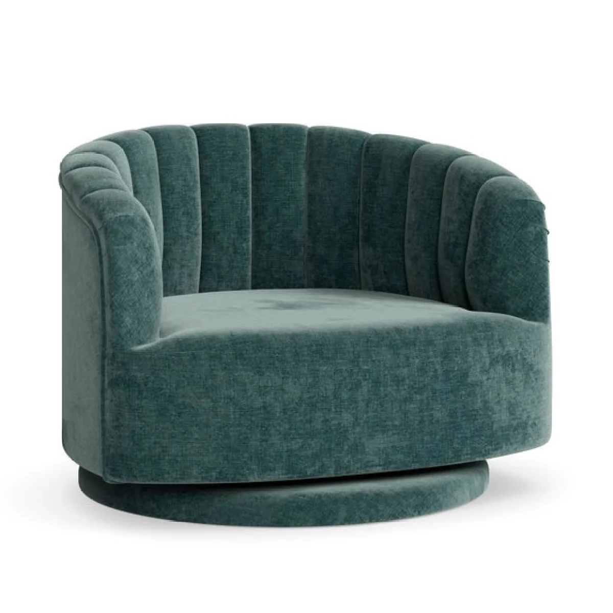 Elena Luxe Chenille Scalloped Swivel Chair – image 8