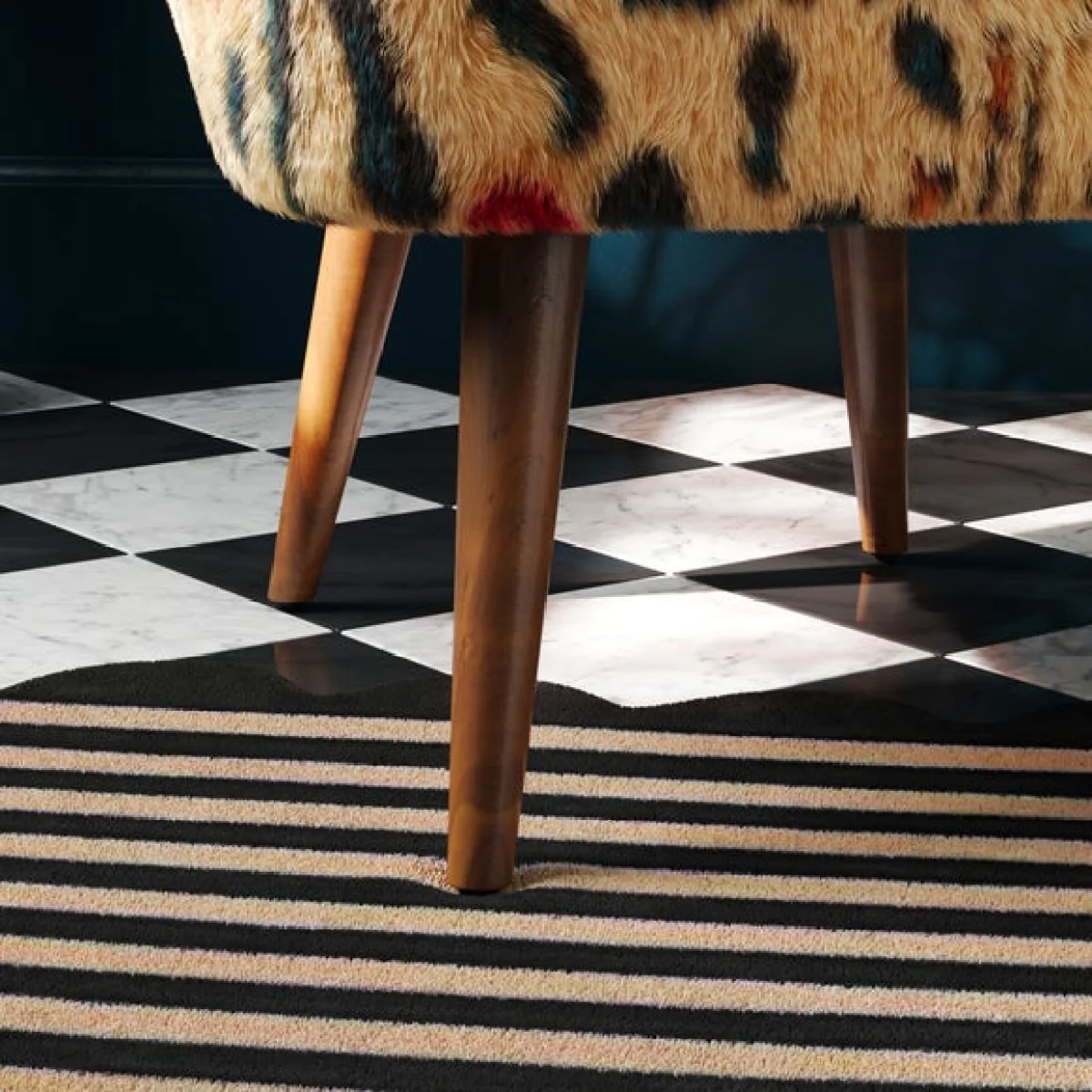 Elsie Leopard Brights Faux Fur Cocktail Chair – image 5