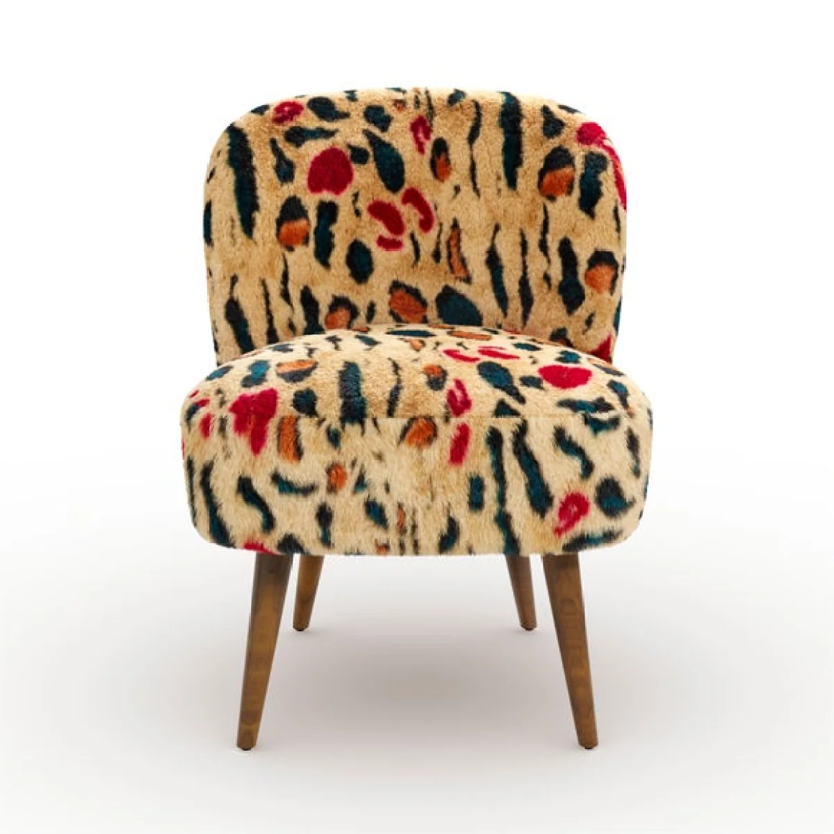 Elsie Leopard Brights Faux Fur Cocktail Chair – image 7